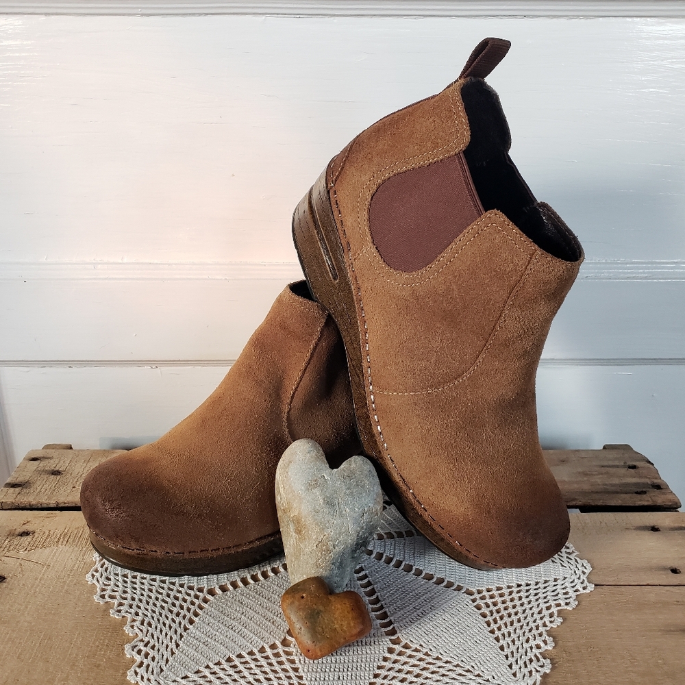 ⚘inQuire⚘AvaiLable⚘Rustic Dansko FRANKIE Chelsea Clog Bootie Antique Honey 37 39 - Picture 4 of 9